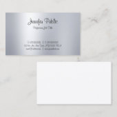 手書きスタイリッシュスクリプトシルバールックミニマリスト 名刺 (正面/裏面)