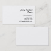 手書きスタイリッシュスクリプトホワイト名刺 名刺 (正面/裏面)