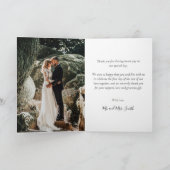 手書きスタイリッシュスクリプ結婚トの写真ありがとう サンキューカード (内部)