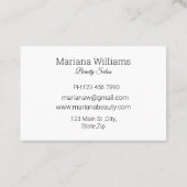 手書きスタイリッシュメイクアップとヘア3枚の写真 名刺 (裏面)