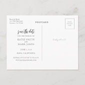 手書きスタイリッシュ写真日付はがきを保存 案内ポストカード (裏面)