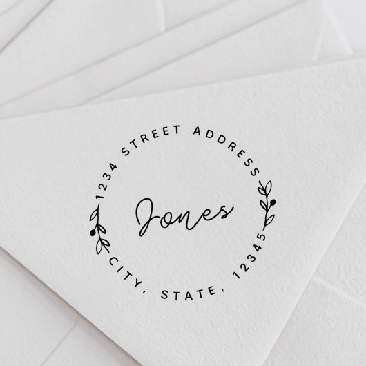 手書きスタイルファミリ名丸差出人住所 セルフインキングスタンプ