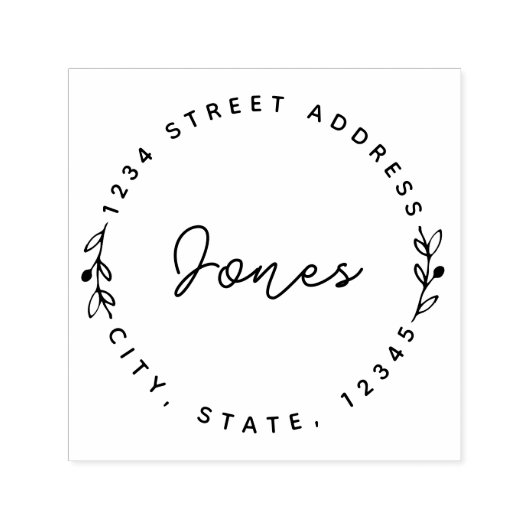 手書きスタイルファミリ名丸差出人住所 セルフインキングスタンプ (デザイン)