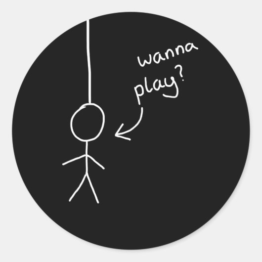 手書きスティック「ハンガマン」姿シール ラウンドシール (正面)