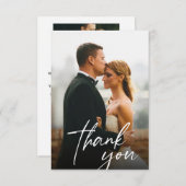 手書きス結婚クリプトの2枚の写真 サンキューカード (正面/裏面)