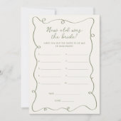 手書きセージ花嫁カードの年齢 招待状 (正面)