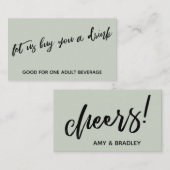 手書きセー買ジを飲みモダンましょう エンクロージャーカード (正面/裏面)