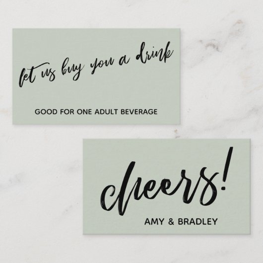 手書きセー買ジを飲みモダンましょう エンクロージャーカード (正面/裏面)