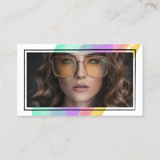 手書きソーシャルメディアのアイコン水彩写真 コーリングカード (裏面)