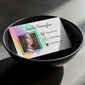 手書きソーシャルメディアのアイコン水彩写真 コーリングカード