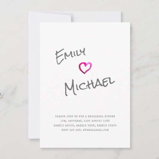 手書きタイプセットPHOTO招待状カップルイベント 招待状 (正面)