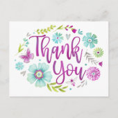 手書きタイポグラフィありがとう ポストカード (正面)