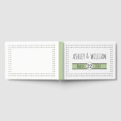 手書きタイポグラフィセージ緑の幾何結婚図形 ゲストブック (全面)