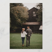 手書きタイポグラフィホワイトオーバーレイ写真 セーブザデート (裏面)