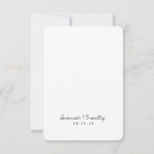 手書きタイポグラフィモダン結婚式招待状 招待状 (裏面)