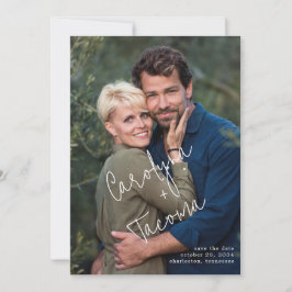 手書きタイポグラフィ名Photo Save the Date セーブザデート