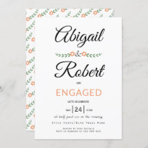 手書きタイポグラフィ桃の花婚約