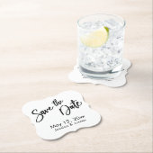 手書きタイポグラフィ白黒の日付を保存 ペーパーコースター (インサイチュ)