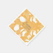 手書きチューリップ植物影結婚の スタンダードカクテルナプキン (角)