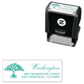 手書きツリーのファミリ名スクリプト差出人住所 セルフインキングスタンプ (インサイチュ)