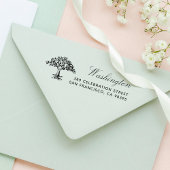 手書きツリーのファミリ名スクリプト差出人住所 セルフインキングスタンプ