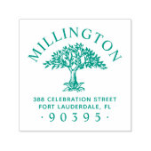 手書きツリー丸ファミリ名差出人住所 セルフインキングスタンプ (デザイン)