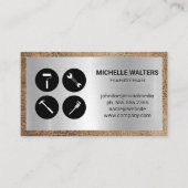 手書きツールアイコン |メタルとレザー擦り切れたズ 名刺 (正面)