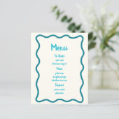 手書きティール（緑がかった色）の波状縁どブライダルシャワー (スタンド正面)