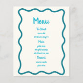 手書きティール（緑がかった色）の波状縁どブライダルシャワー (正面)