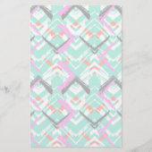 手書きティール（緑がかった色）ジグザグ模様 便箋 (正面)