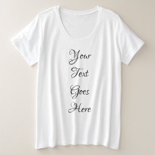 手書きテキストカスタマイズテンプレート 女性 プラスサイズTシャツ (デザイン正面)