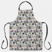 手書きテクスチャサボテンパターン エプロン (正面)