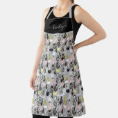 手書きテクスチャサボテンパターン エプロン (インサイチュ)