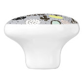 手書きテクスチャサボテンパターン セラミックノブ (側面)