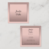 手書きテンプレートエレガントモダンプロフェッショナル スクエア名刺 (正面/裏面)