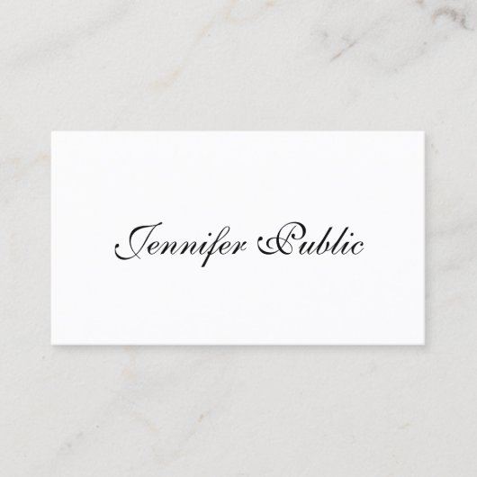 手書きテンプレートモダンスクリプエレガントトシンプル 名刺 (正面)