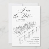 手書きテーブルの設定日付の保存 招待状 (正面)