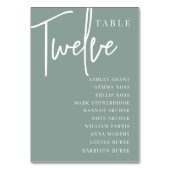 手書きテーブルの12名+ゲスト名 テーブルナンバー (裏面)