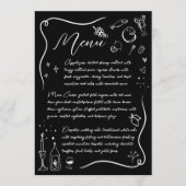 手書きドイタリアンードルブラック&ホワイト結婚ズ メニュー (正面)