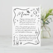 手書きドイタリアンードルブラック&ホワイト結婚ズ メニュー (スタンド正面)