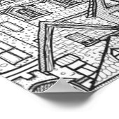 手書きドクラシックラウン村カラーページ ポスター (角)