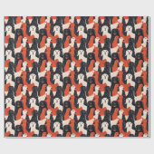 手書きドッグパターンデザイン ラッピングペーパー (フラット)