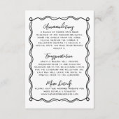 手書きドードルお洒落の結婚詳細 エンクロージャーカード (裏面)