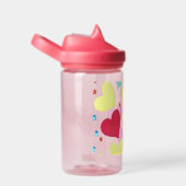 手書きドードルのハートとシェイプ ウォーターボトル (右面)