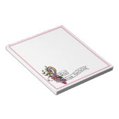 手書きドードルアートカラフルフローラバナー ノートパッド (アングル)