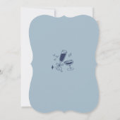 手書きドードルアートスクライブモダンルブルー 招待状 (裏面)