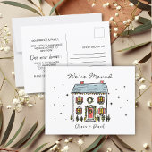 手書きドードルクリスマスの動きの発表 ポストカード