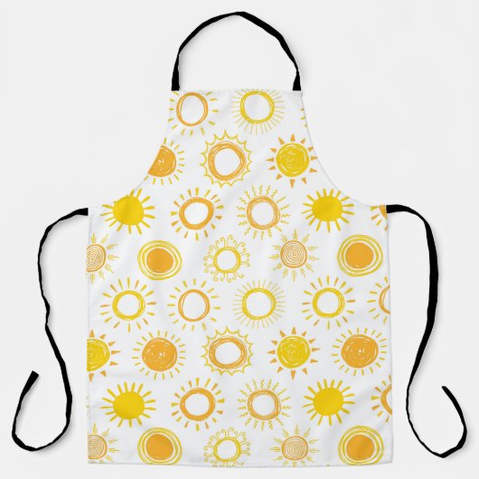 手書きドードルサンズパターン エプロン (正面)