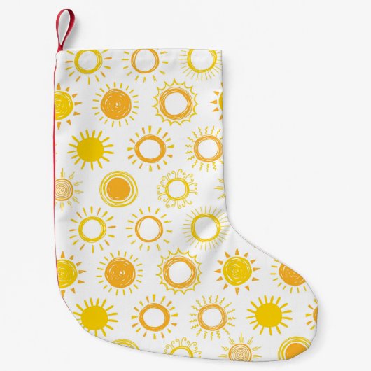 手書きドードルサンズパターン スモールクリスマスストッキング (正面)