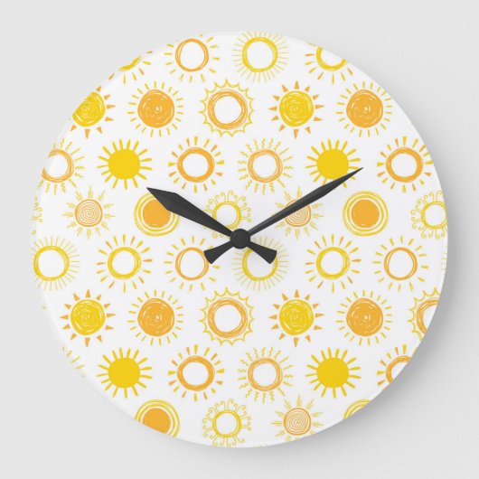 手書きドードルサンズパターン ラージ壁時計 (正面)